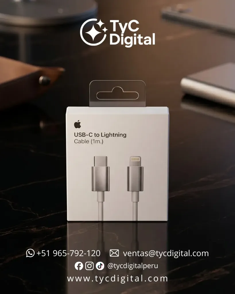 Cable USB-C a Lightning 1M Carga Rapida