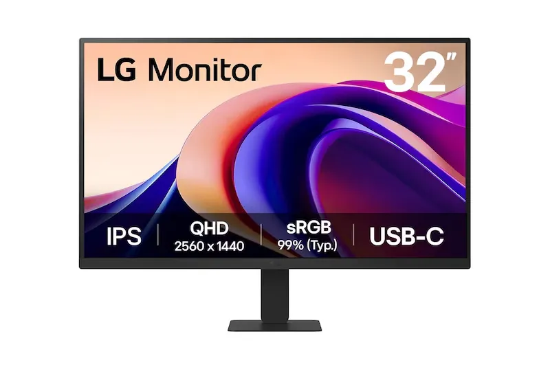 Monitor LG 32” QHD IPS 100Hz con HDR10 y USB Type-C™ 15W PD